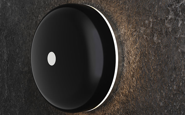 Black Chrome Chime Polished Doorbell + LED Light by Luxello Door Bells